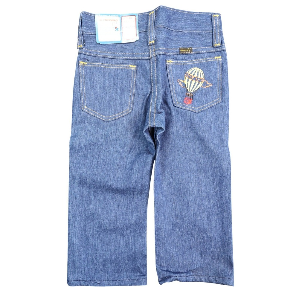 Young Maverick Jeans Toddler 2 Blue Cotton Straight Leg Vintage 70s 80s NOS